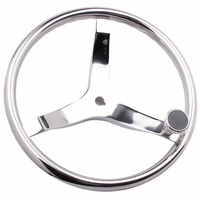 Marine Stainless Steel 13.5  Boat Steering Wheel 3 Spokes With Knob 1/2 Nut • $75.90