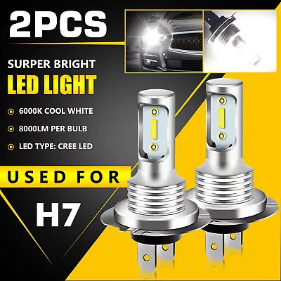 $9.48 • Buy 2x H7 LED Headlight Bulbs Conversion Kit High Low Beam 16000LM 6000K Super White