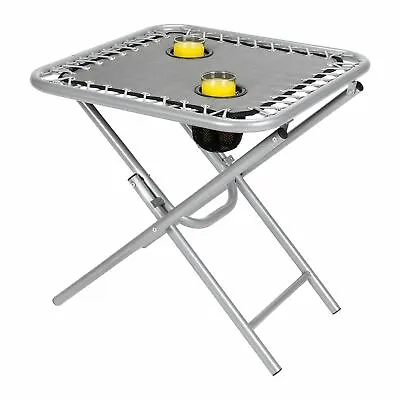 Grey Outdoor Garden Patio Side Table Gravity Sun Lounger Folding Drinks Table • £22.95