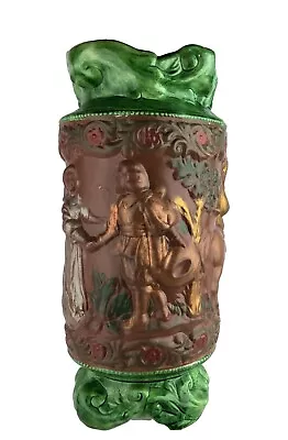 Vintage Pottery French Jardiniere Majolica Style Pedestal Umbrella Stand 17 X 8: • $29.99