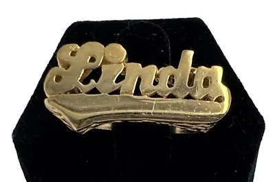 Vintage LINDA Brass Metal Ring • $9.99
