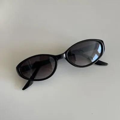 Authentic New Vintage Women's 90s  Mini Black Oval Sunglasses • $15