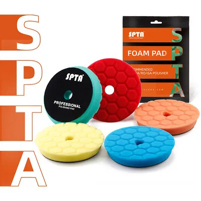 SPTA 5 Inch 125mm Hex-Logic Polishing Pads For RO DA Polisher Buffing Waxing • £26.99