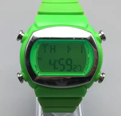 Adidas Digital Watch Men 44mm Green Rectangle Dial ADH6037 New Battery • $42.49