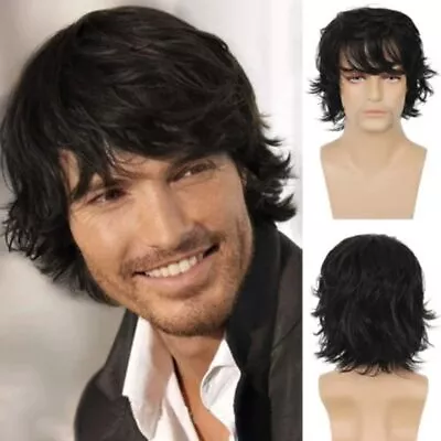 Head Cover Afro Kinky Short Full Curly Wig Synthetic Hair Men's Wigs Short Hair • $13.73