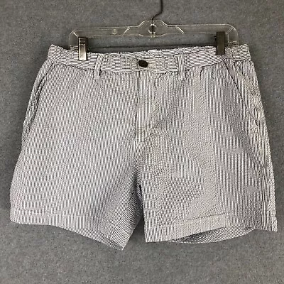 Chubbies Shorts Adult Large Blue White Striped Seersucker Stretchy Beach Mens • $22.69