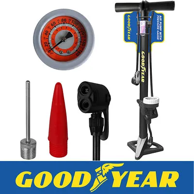 £15.99 • Buy Goodyear Bicycle Stand Floor Pump With Pressure Gauge For Bike Cycle Inflatables