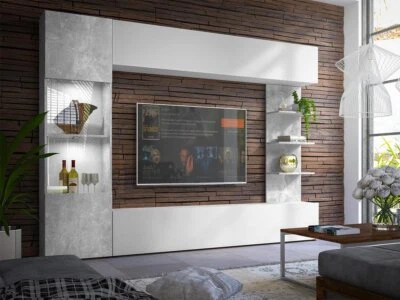£380 • Buy Living Room Furniture Set LAZANDO LED Modern TV Entertainment Unit New