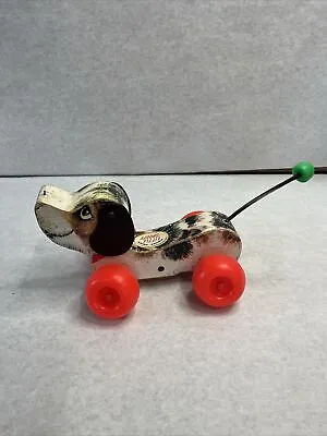 1965 Vintage Fisher-Price  LITTLE SNOOPY  Dog Wooden Pull-Toy USA Vtg 60s 693 • $5.99