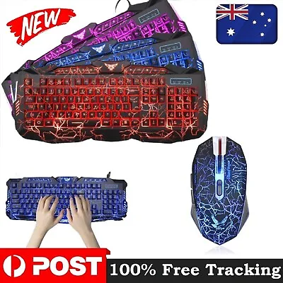 $42.99 • Buy USB Gaming Keyboard Mouse Mice RGB Backlight For PC,Laptop,Computer,Desktop