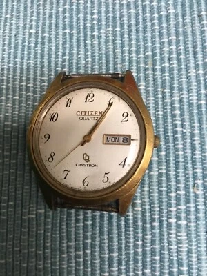 $67.95 • Buy Vintage Mens Citizen Crystron Quartz Watch With Day-Date