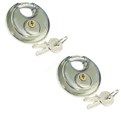 2PCS Armor Disc Padlock Stainless Steel 2-3/4in 70 Mm • $14.95