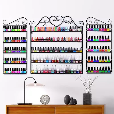 3/5/6 Metal Tier Nail Polish Rack Wall Mounted Display Organizer Holder Stand  • $21.99