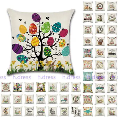 18  New UK Easter Rabbit Pillow Case Car Case Sofa Cushion Cover Home Decor Eggs • £3.99