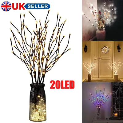 £7.75 • Buy 20 LED Branch Twig Lights Light Up Willow Tree Branches Festival Home Decor UK