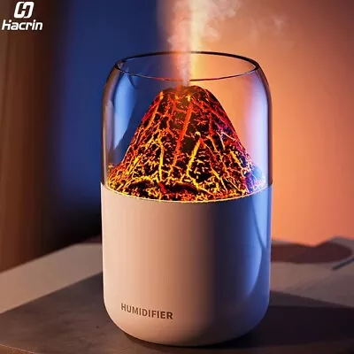 Essential Oils Simulated Volcano Air Humidifier Diffuser Changing Colours Quite • $22.52