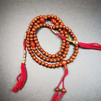 Gandhanra Old 108 Indian Jujube Beads MalaPrayer Beads Necklace For Meditation • $119.99