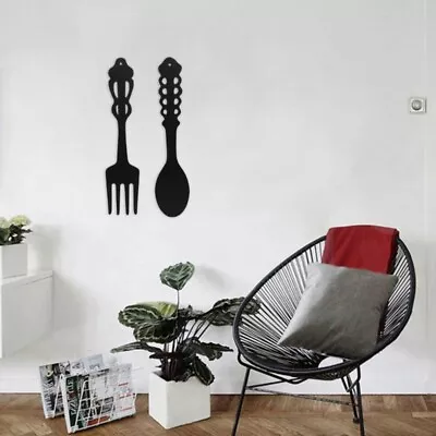 Set Of 2 Fork And Spoon Metal Wall Decor For Kitchen Home Dining Living Room Art • £9.50