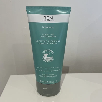 £9.49 • Buy REN Clean Skincare Clarifying Clay Cleanser Deeply Cleanses And Calms 150ml