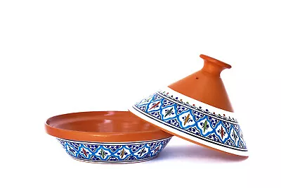 $89.95 • Buy Large Handmade, Hand-painted Supreme Turquoise Ceramic 12  Tagine Cooking Pot