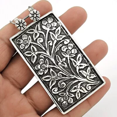 Handmade Indian Jewelry 925 Solid Sterling Silver Pendant Leaf E30 • $74.39