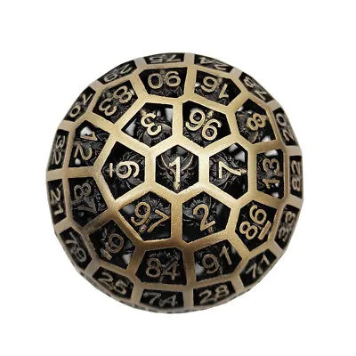 Hollow Metal Dragon D100 For-Dungeons & Dragons (DND) RPG Metal Dice Bronze • $34.49