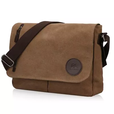 Men's Canvas Shoulder Messenger Bag Crossbody Day Bag Laptop Bag Satchel Bag • $30.39