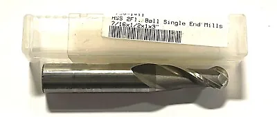 7/16  Ball Nosed End Mill 2 Flute Single End High Speed Steel • $12.90