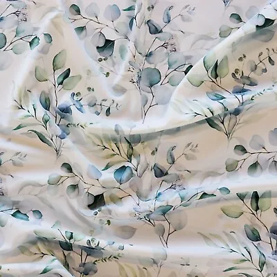 FS1179 Mint Floral Wedding Theme Jersey Scuba Stretch Knit Dressmaking Fabric • £0.99