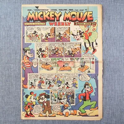 1938 Mickey Mouse Weekly Comics Vol. 3 No. 142 Walt Disney Vintage Newspaper • $49.99