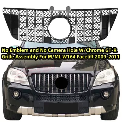 W/ Chrome AMG GT Style Grille Grill Black Meshy Fit For Benz ML ML350 W164 09-11 • $94.89