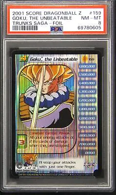 2001 159 Goku The Unbeatable Foil Ultra Rare Dragon Ball Z TCG Card PSA 8 • $699.99