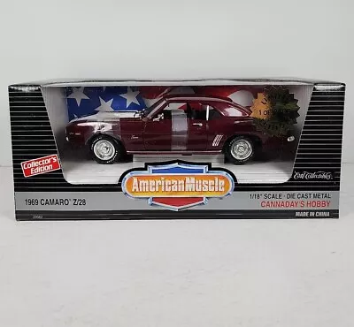 ERTL American Muscle Maroon 1969 Camaro Z28 1:18 Scale Diecast Cannaday's Hobby • $34.99