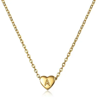 Tiny Heart Initial Letter Alphabet Necklaces Women Girls 14K Gold Filled Choker • $7.99