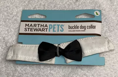 Buckle Collar XS 13   - Martha Stewart Pets Dog Cat Bow Tie Black White Collar • $10