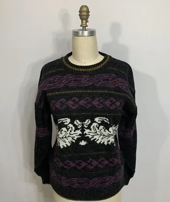 Vintage Sweater 80s Wool Fair Isle Ski Medium • $22