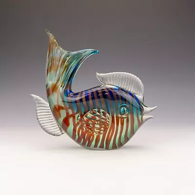 Vintage Murano - Cased Stripey Glass Stylised Fish Figure • £19.99