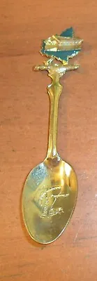 VERMONT VT COVERED BRIDGE Gold Tone Collectors Souvenir Spoon 4.5  Long • $8.34