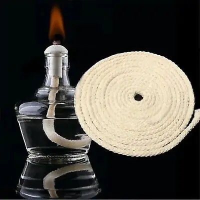 5m Round Cotton Oil Lamp Lantern Wick 10mm For Kerosene Burner Lighting 3-8mm • £2.99