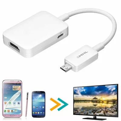 1080P MHL Micro USB To HDMI Cable TV Adapter For Samsung Galaxy S3 S4 S5 Note 2 • £4.99