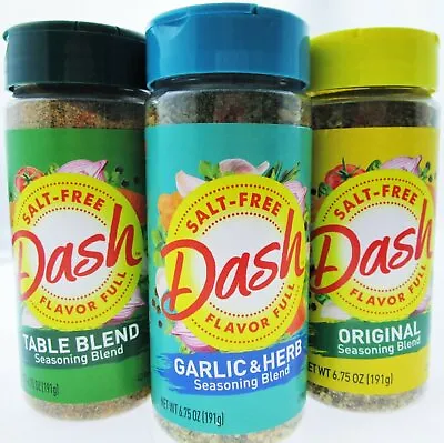 Mrs. Dash Lot 3 ~ Garlic Herb Table & Original Blend Salt Free No MSG Seasoning • £30.47
