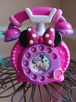 Disney Junior Minnie Mouse Ring Me Rotary Phone Pink Lights & Sounds • $10