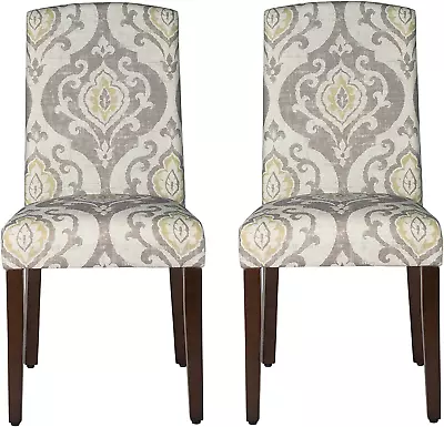 Home Decor | Upholstered Patterned Parsons Dining Chairs Set Of 2 | Accent Chair • $270.99