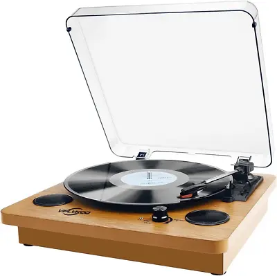 Record Player Bluetooth Portable Vinyl Turntable Digital Encoder Built-In Stere • £98.03