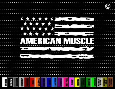 American Muscle #1 Flag Drag Street Grunge Racing Car Sticker Window Vinyl Decal • $4.99