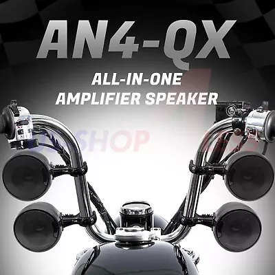 1200W AMP Bluetooth Waterproof Motorcycle Stereo 4 Speaker Audio MP3 System AUX • $163.79