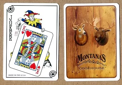 MONTANA’S COOKHOUSE REST. JOKER Holding KING  Swap Playing Card • $1.29