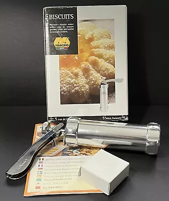 Marcato Biscuits Cookie Press With 20 Plates & Instructions Great Shape! • $24.99