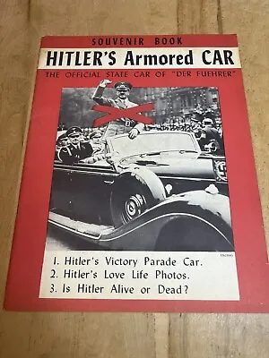 Souvenir Illustrated Book Hitler's Armored Mercedes 770 Victory Car Biography • $17.95