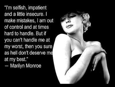 Marilyn Monroe Sexy Quote Poster Canvas Print Fridge Magnet 6x8 Large • $7.95